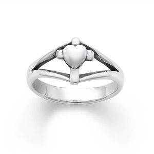 James Avery heart with cross ring
